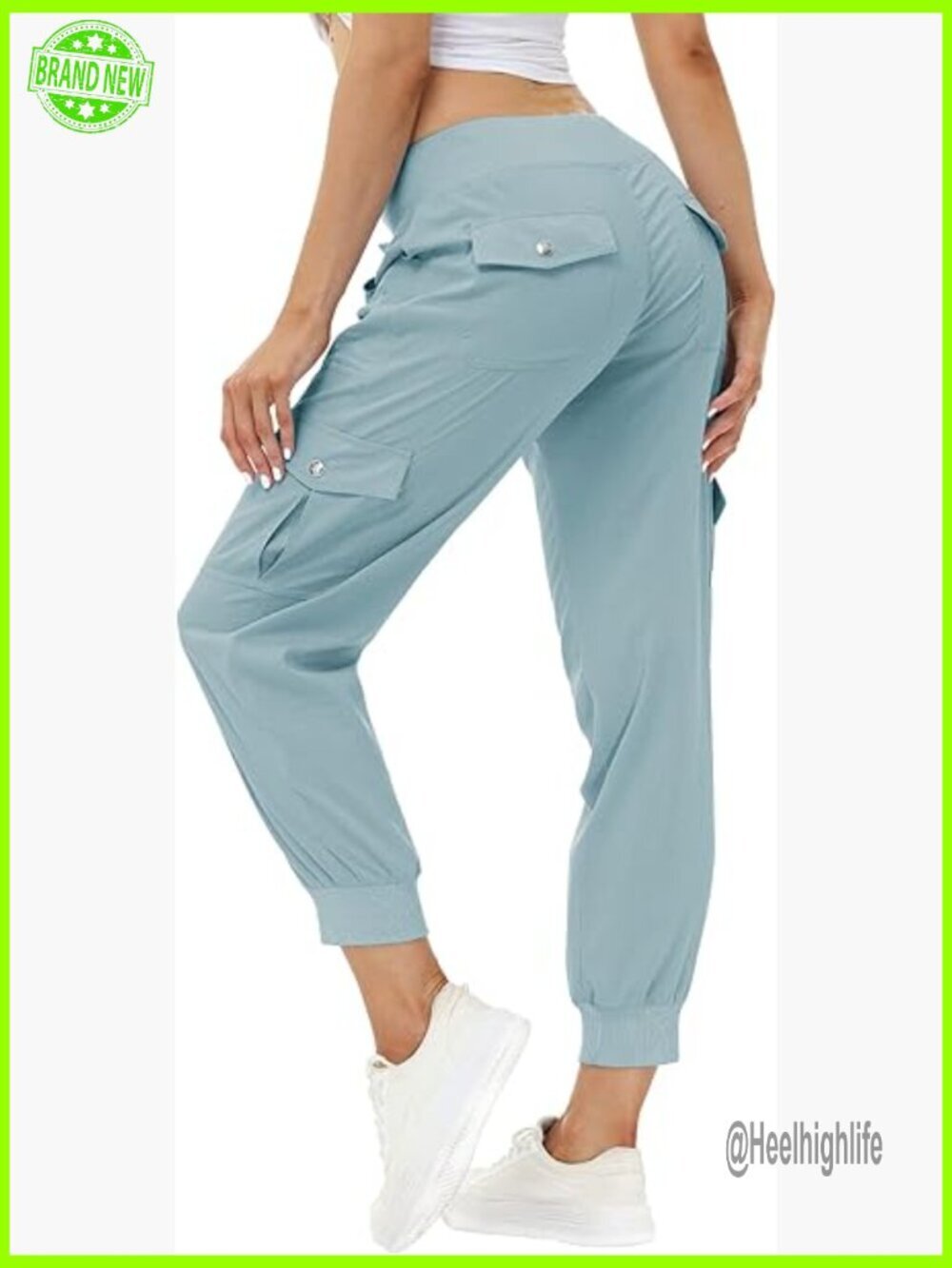 Women's Lightweight Hiking Cargo Pants Quick Dry Elastic Waist Joggers